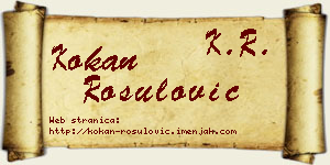 Kokan Rošulović vizit kartica